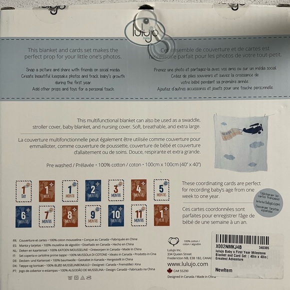 lulujo Baby’s First Year Milestone Blanket and Card Set - Picture 3 of 3